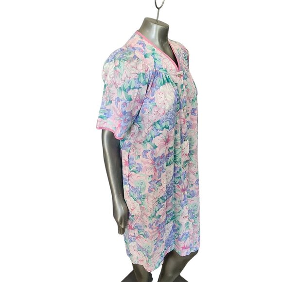 Vintage Kelly Reed Women's Size Small House Dress Mumu Snaps Pockets Floral NWOT - Picture 6 of 13